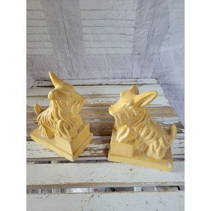 Vintage Scottie dog chalk art bookends